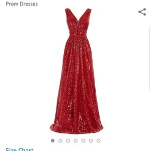 Red floor length sequin gown